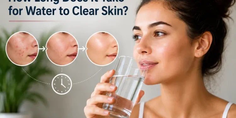 How long does it take for water to clear skin on face, visual comparison
